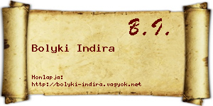 Bolyki Indira névjegykártya